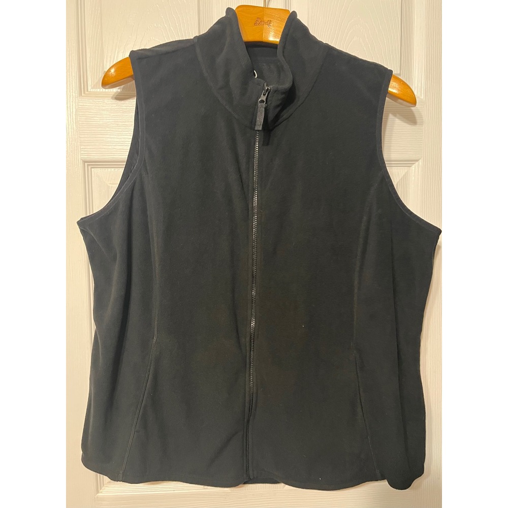 Made for Life Women's Black Fleece Full Zip Vest‎ Size 3X